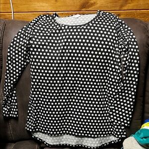 LuLaRoe Gray and White Polka Dot Top